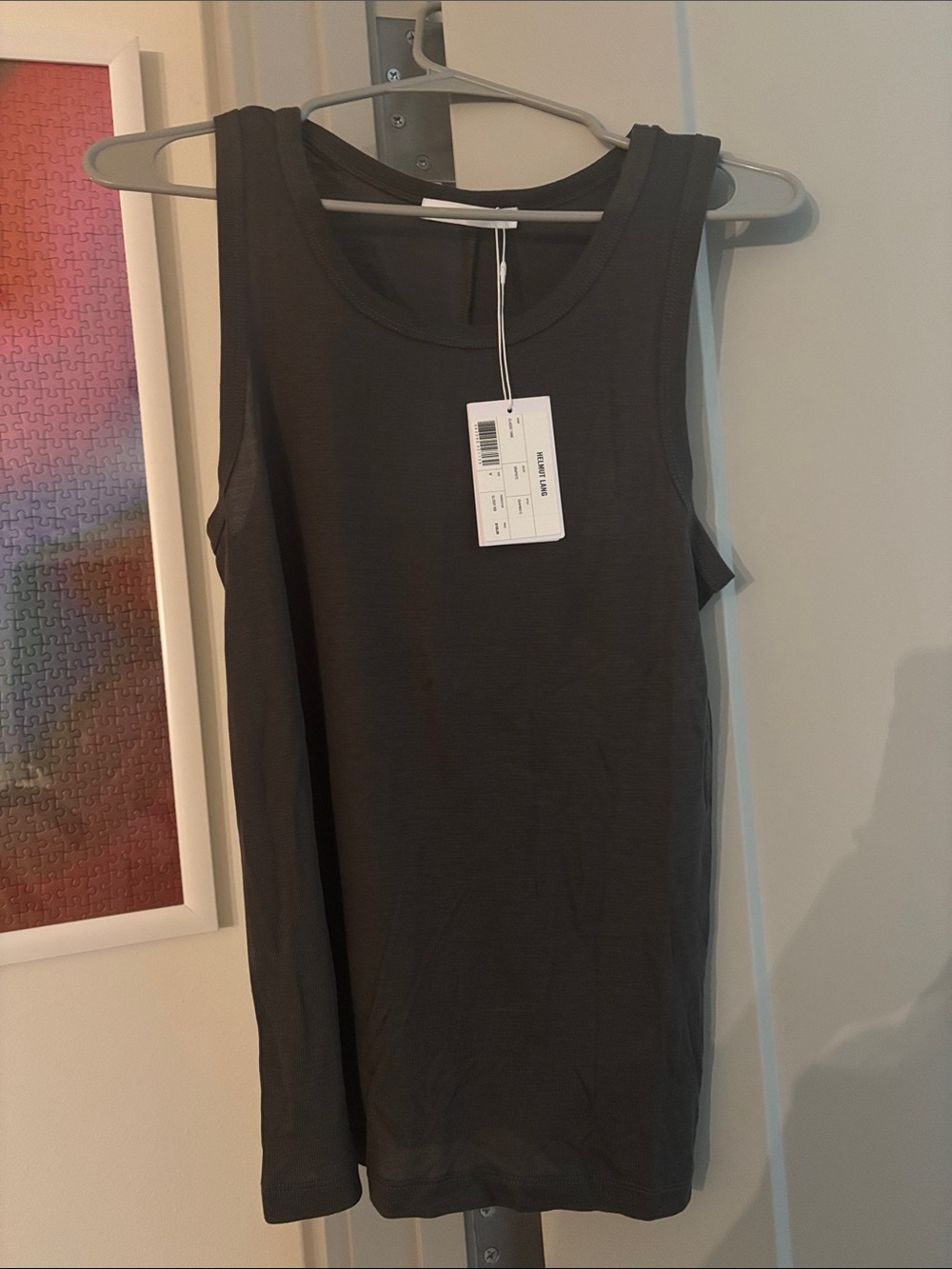 Helmut Lang NWT Women's Grey/Gray Charcoal/Graphite Soft Tank Top - Medium (M)